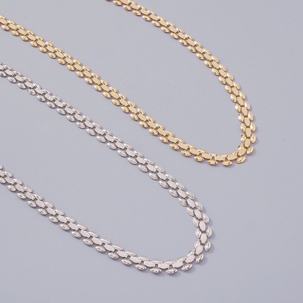 Beautiful Silver and gold plated single layer necklace.